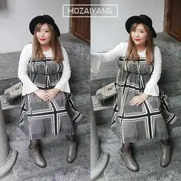  嗨中大尺码美女亲爱的复古黑色系