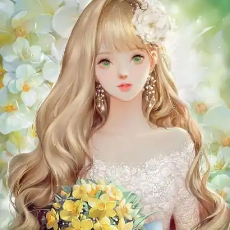  二次元手绘唯美插画女生头像,手绘美女非常的清晰的