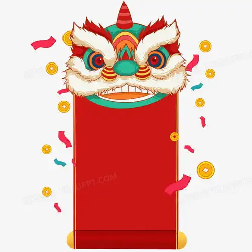  新年舞狮庆祝喜庆边框元素png图片素材下载新年png熊猫办公