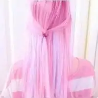  女生头像背影长发粉色微信头像图片大全