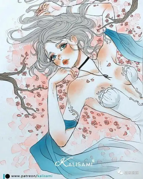  大海系清新少女插画我又双叒叕被撩到了