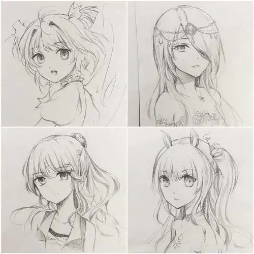  二次元美少女绘制原稿,初学者急需的练手素材