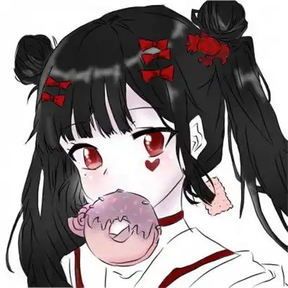 女生头像红色系动漫图片