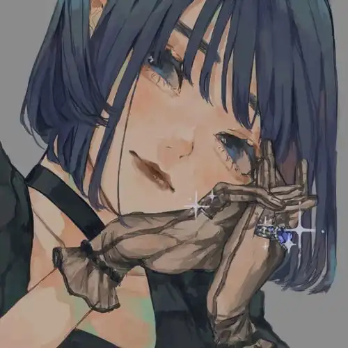  插画壁纸日系半厚涂丧系致郁画风插画作品动漫女生人物头像