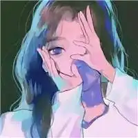  情头黑色底蓝色眼睛遮住脸露一只眼睛的动漫情头