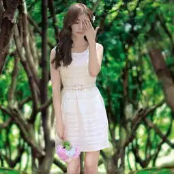  2016夏季无袖白色小清新棉麻连衣裙夏韩版堆糖,美图壁纸兴趣社区