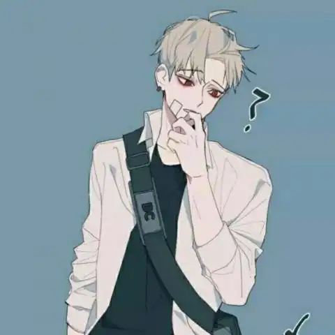  二次元高冷侧脸男头像