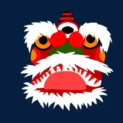  手绘卡通红色舞狮头插画图片素材其他格式下载动漫人物大全