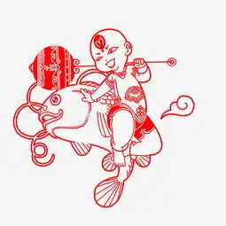  新年红色卡通人物剪纸图片素材其他格式下载动漫人物大全