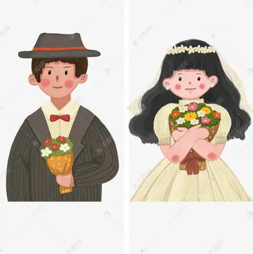 情侣头像婚纱系列一男一
