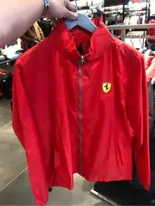  l现货ferrari法拉利红色经典色经典跃马图案春夏款男士拉链外套