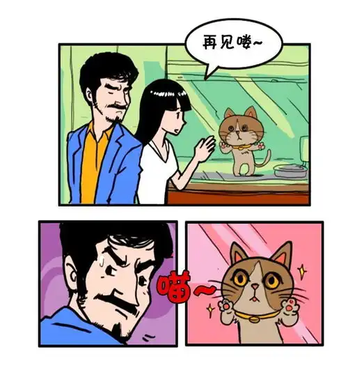  恶搞漫画喜欢小猫咪的女朋友