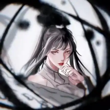  手绘女生动漫头像,冷酷系的女主角