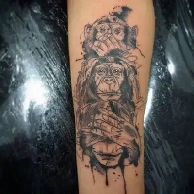 微信头像纹身不同风格的猩猩猴子纹身 微信头像纹身不同风格的猩猩猴子纹身