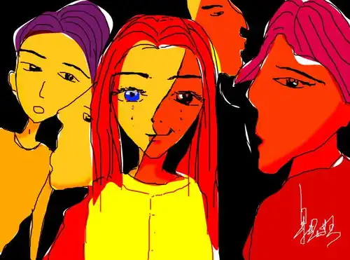 2020艺术传承人物俞果黑色系列漫画天空下白云守望的树