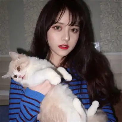  可爱女生和猫的头像,抱猫的女生送给喜欢小猫的亲