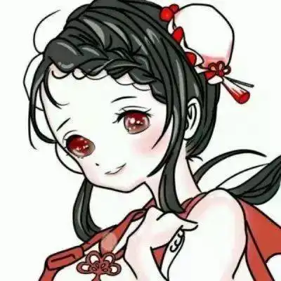  红色系动漫女生头像