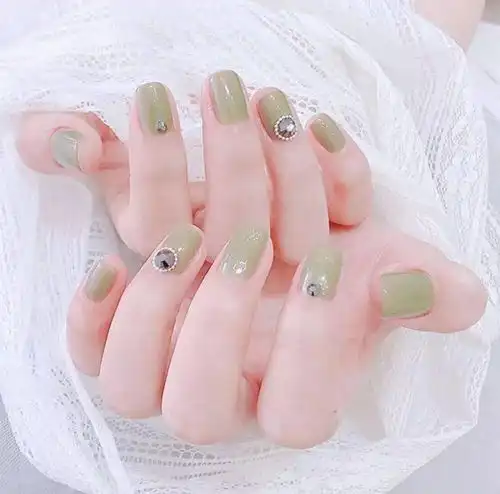  绿蓝系美甲款,氧气少女炼成记