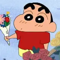 蜡笔小新拿花的头像