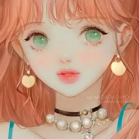  二次元手绘唯美插画女生头像,手绘美女非常的清晰的