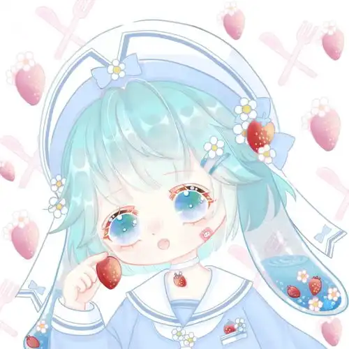 蓝色系手绘女生头像图集