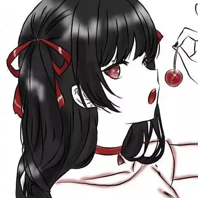 女生头像红色系动漫图片