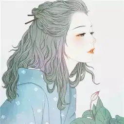 蓝色系手绘女生头像图集