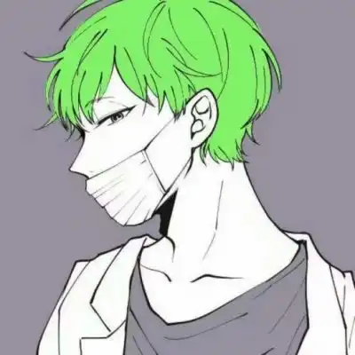  绿色系动漫男生头像