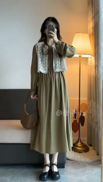  韩系女生日常连衣裙温柔休闲减龄ins穿搭合集