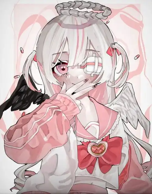  粉色系糖果一样二次元甜蜜动漫少女画风敲可爱的