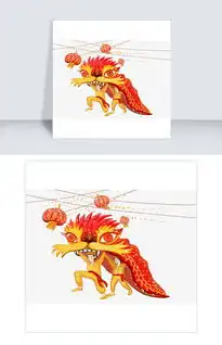  新年红色的舞狮子手绘插画图片素材psb格式下载动漫人物大全
