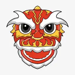  手绘红色舞狮头插画图片素材其他格式下载动漫人物大全