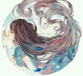  水彩动漫少女图