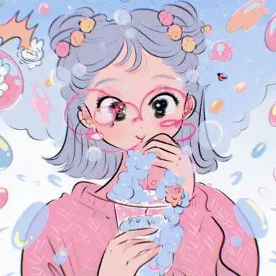  头像插画动漫独特女头