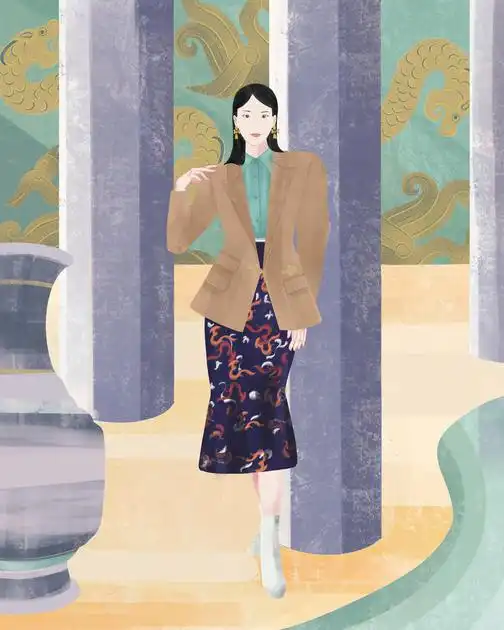  穿3colourx国家宝藏联名系列做三彩宝藏女孩