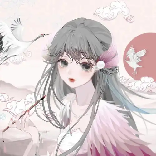 动漫女生头像超绝唯美的粉色系古风头像