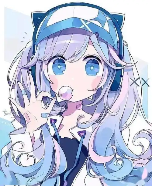 马克笔手绘蓝色系少女 马克笔手绘蓝色系少女