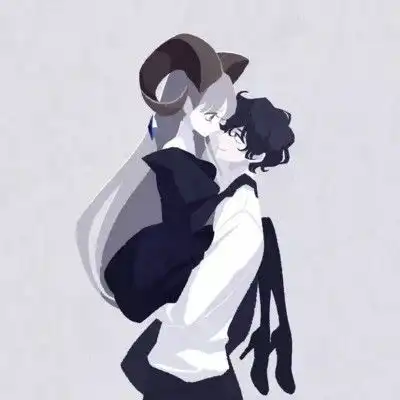 情侣黑色系头像双人动漫