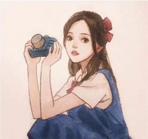 手绘少女头像