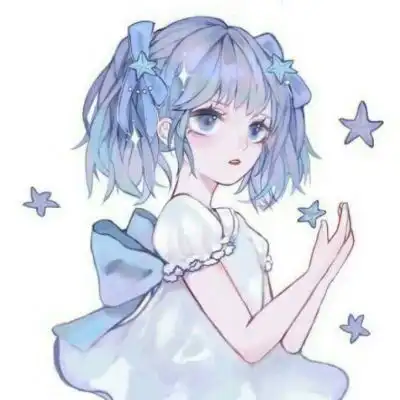  蓝色系小清新动漫女头