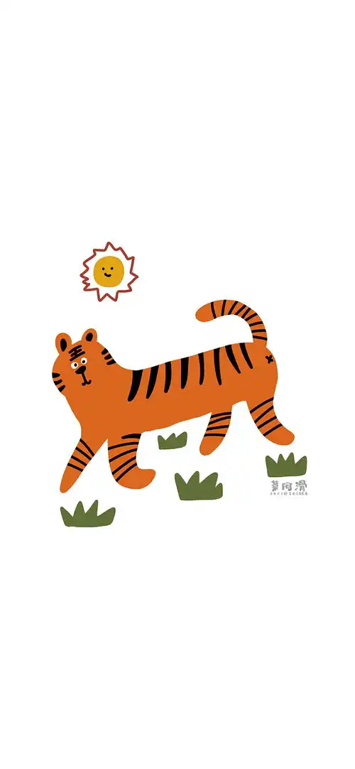  手绘可爱小脑斧壁纸虎年快来了
