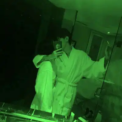  绿色头像情侣一对好看的情侣头像一男一女绿色系列