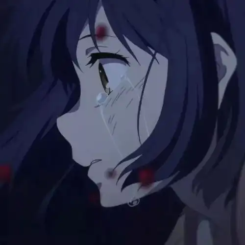  动漫女生头像.黑白.丧