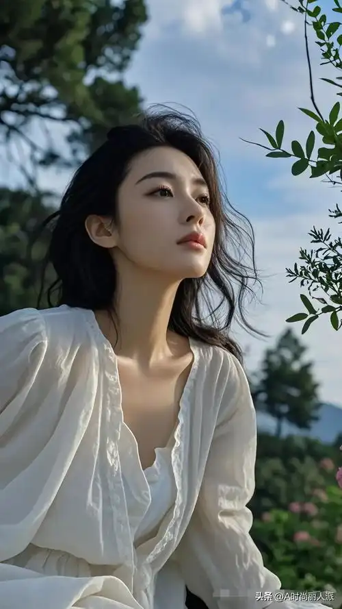  美女壁纸长发飘飘,美若天仙