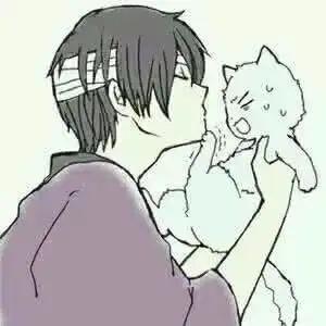 带猫的动漫头像男生