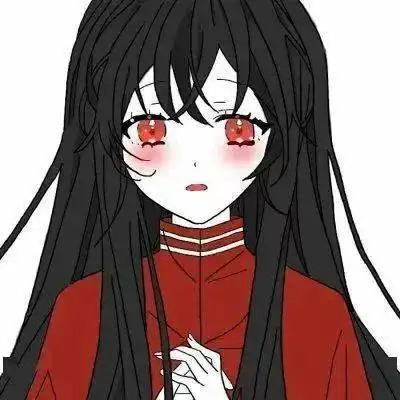  红色系动漫女生头像