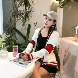  ins港风潮款小清新韩系撞色百搭针织开衫外套秋季新款女装依生