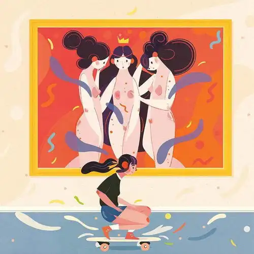 清新治愈系土耳其sibelacikalinakgun人物插画作品 清新治愈系土耳其sibelacikalinakgun人物插画作品