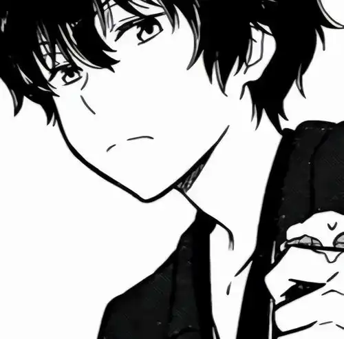  动漫头像黑白日系动漫男头