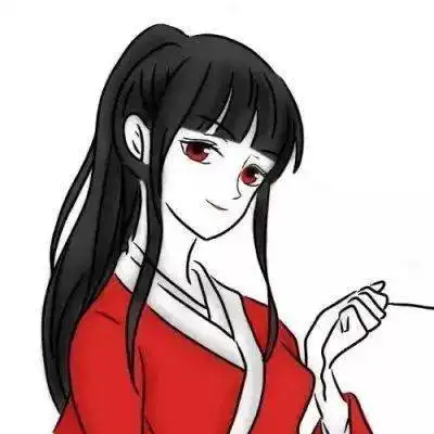  红色系动漫女生头像